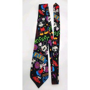 Vintage Disney 'The Tie Works' 100% Silk Mickey Mouse Goofy Flex Pump Workout
